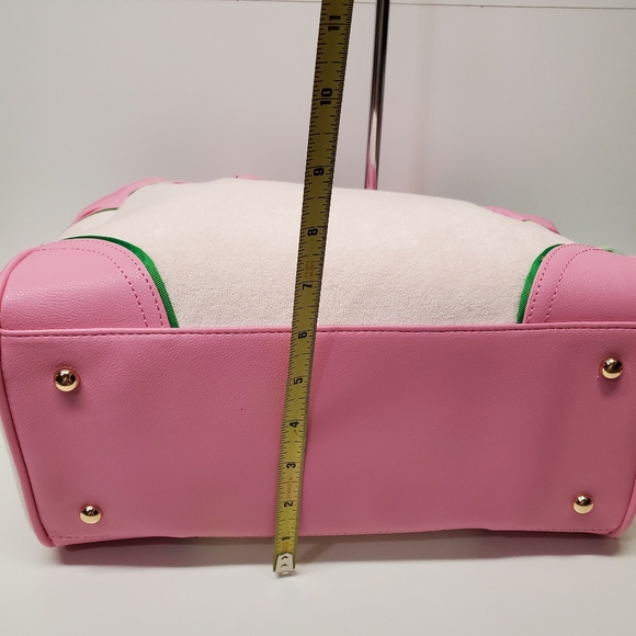 Juicy Couture Pink Powder Blush & Green Retro Strawberry Tote - Picture 6 of 7